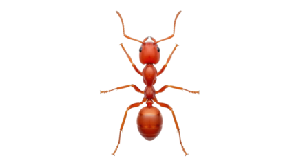 Isolated Ant from Above Showing the Anatomy and Body Segments in Sharp Detail, Close-up View