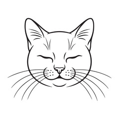 Cat heat line icon on white 