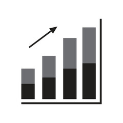 Bar chart icon design template isolated