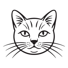 Fototapeta premium black cat face icon on white