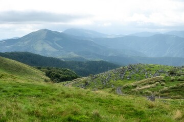 Fototapeta premium 愛媛県久万高原 曇天の四国カルスト 
