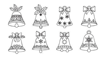hand drawn christmas bell vector illustration