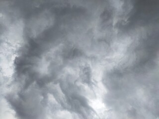 Dark clouds in the sky before the rain during rainy season. Natural weather during the rainy season in the tropics.