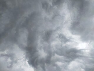 Dark clouds in the sky before the rain during rainy season. Natural weather during the rainy season in the tropics.