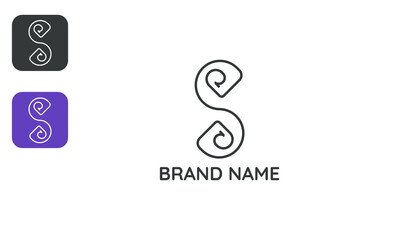 Abstract S monogram vector logo, simple elegant black isolated symbol design for startup, corporate, and digital branding