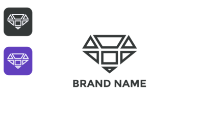 Diamond symbol vector logo design, abstract simple modern template icon for jewelry, luxury, and branding identity