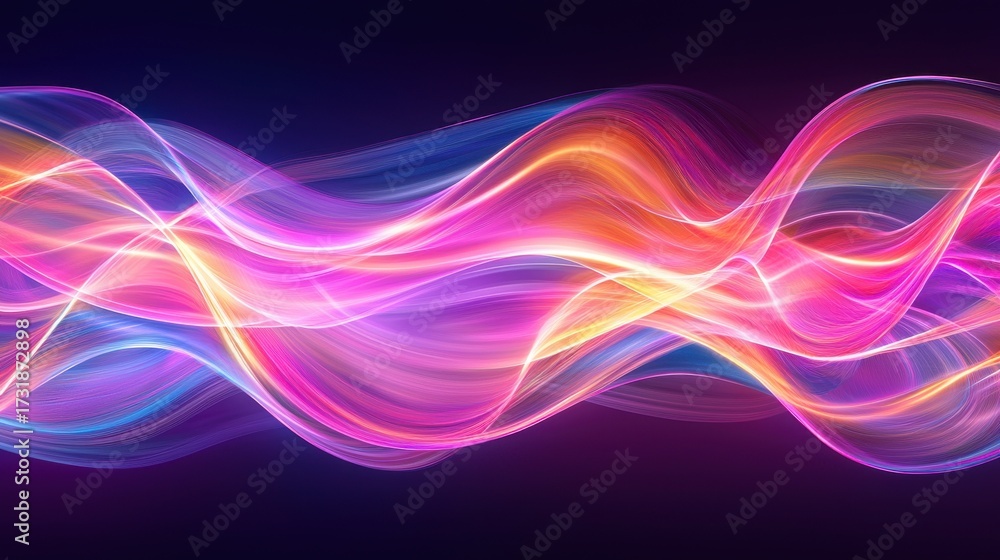 Wall mural laser interference diffraction patterns creating luminous wave formations with vibrant spectral colo