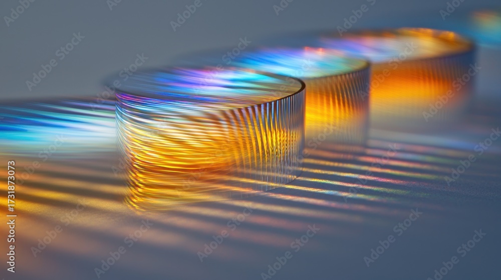 Wall mural laser interference patterns create stunning diffraction wave patterns through optical glass elements