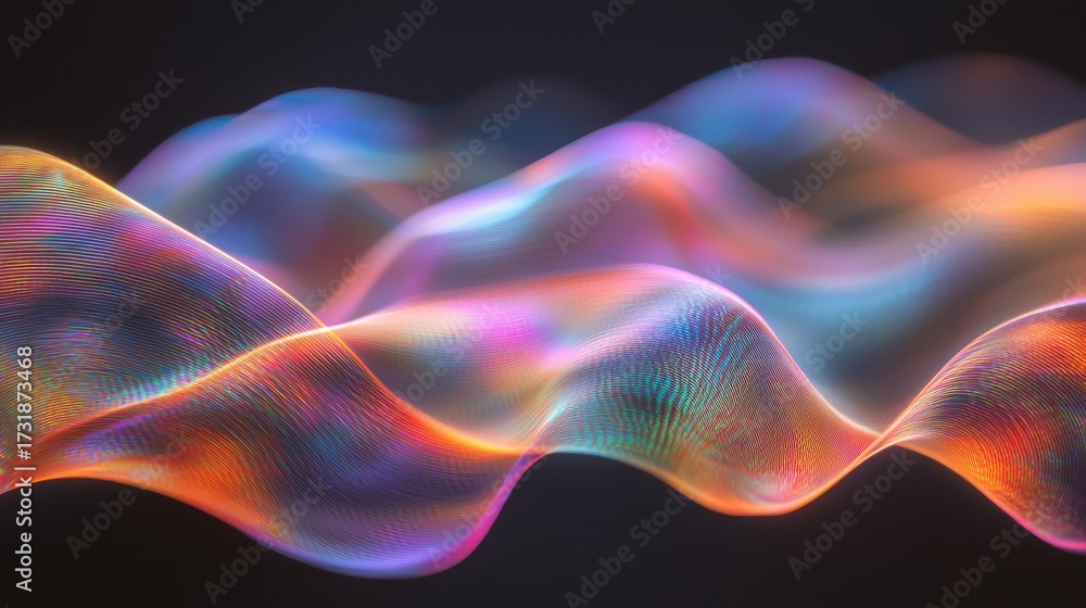 Wall mural laser diffraction rings creating vibrant wave interference patterns with spectral light gradients fo