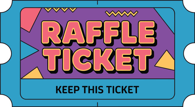 Retro raffle ticket design template bold fun graphics for events and giveaways