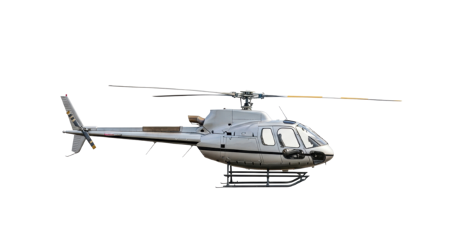 Isolated helicopter, aerial transport used for medical transport and law enforcement operations