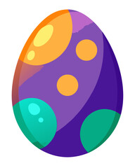 Fototapeta premium Vibrant Egg with Two Oval Spots and Textured Shading