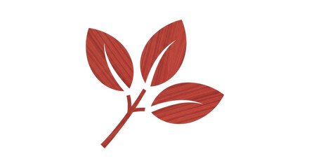 Isolated leaf sprig with three leaves and stem, vector illustration in a simple style