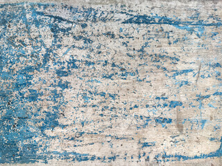 Close up of weathered and decayed blue and white solid wood texture with rustic veins. Seamless timber solid wood background texture