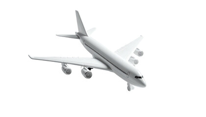 Obraz premium A sleek, all-white, four-engine jet airliner against a black background