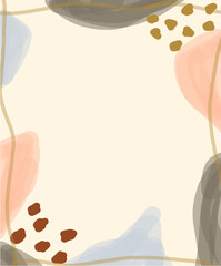 Abstract Watercolor Shapes Composition