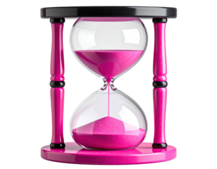 Pink hourglass,  emptying