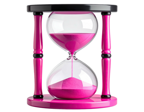 Pink hourglass,  emptying