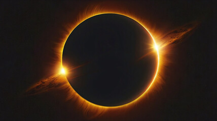 Total solar background for a solar eclipse. Lunar eclipse light in the sky. Circles of the sun and planets