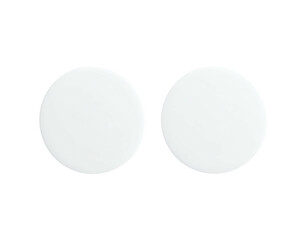 Two plain, white, round plates