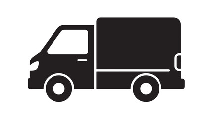 Delivery truck icon simple black glyph vector illustration isolated on a white background for web design and mobile apps