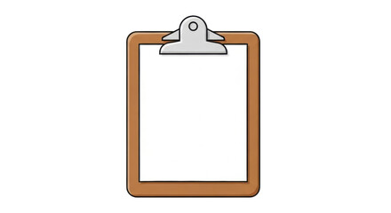 Isolated Clipboard with Holder for Office Presentation Notice Message Memo Document Blank List