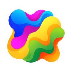 Abstract colorful flowing shapes with gradient effect, vibrant and dynamic design element.