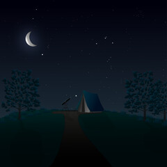 Fototapeta premium Telescope and nature BM
