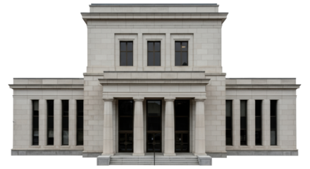 Isolated classical government building on a transparent background exterior architecture