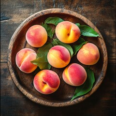 Fresh apricots wooden bowl summer healthy fruit