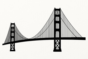 Golden Gate Bridge background, silhouette in black
