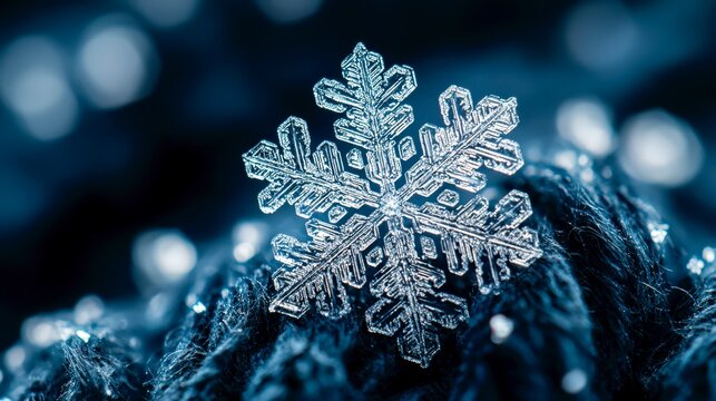 Frozen snowflake macro icy crystal winter frosty detail