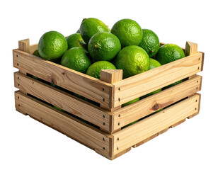 Wooden crate overflowing with vibrant green limes (2)