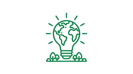 Earth inside light bulb with trees