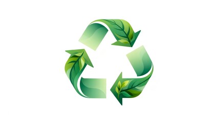 Recycling symbol with leaves