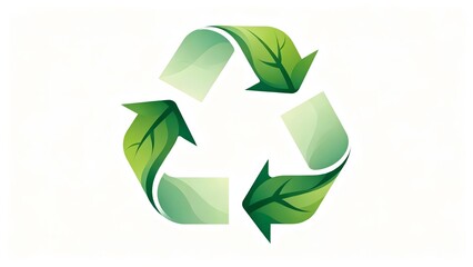 Recycling symbol with leaves