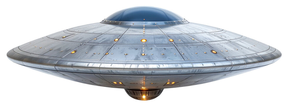 ufo in grey color isolated on white background