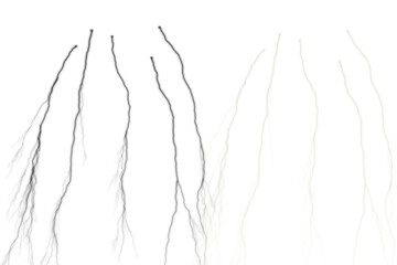 Abstract close up of water streams cascading down against a stark black background with a dark moody feel