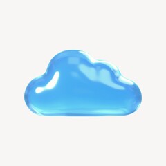Cloud storage icon, 3D rendering illustration