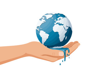 Melting Earth in Hand Climate Change Concept Illustration 1.