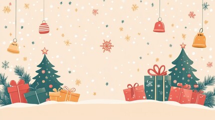 christmas card with christmas tree