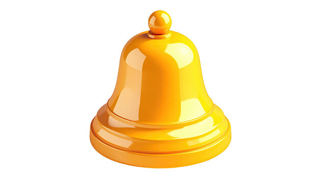 A shiny golden bell with a rounded top and a defined base, isolated on black