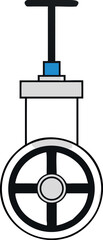 Minimal vector icon of a knife gate valve with white background.
