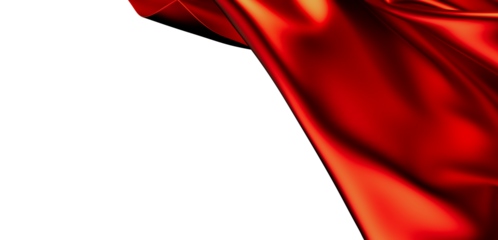 Luxurious red silk fabric flowing elegantly. Perfect for fashion, beauty, and luxury branding.