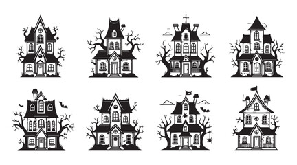 Halloween haunted house vector illustration