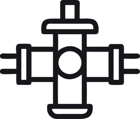 Simple vector icon of a diaphragm valve with white background.