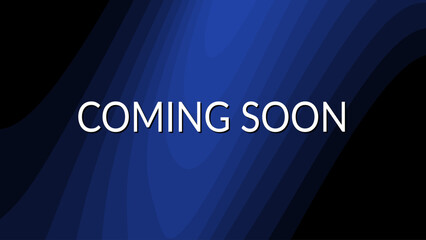 Coming soon banner. Black background with blue waves adds contrast and modern style. Perfect for announcements, promotions, and product launches.