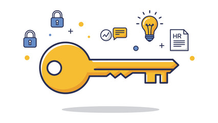 Diagonal key icon symbolizing access, solutions, and unlocking opportunities