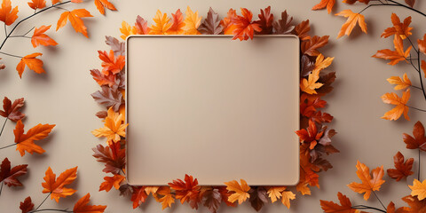 Square format Instagram post design with cozy autumn theme