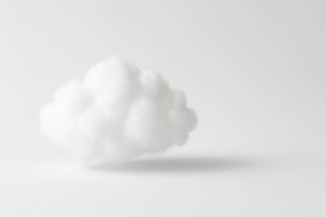 White fluffy cloud on clean light background with copy space minimal concept for cloud technology innovation freedom and digital business